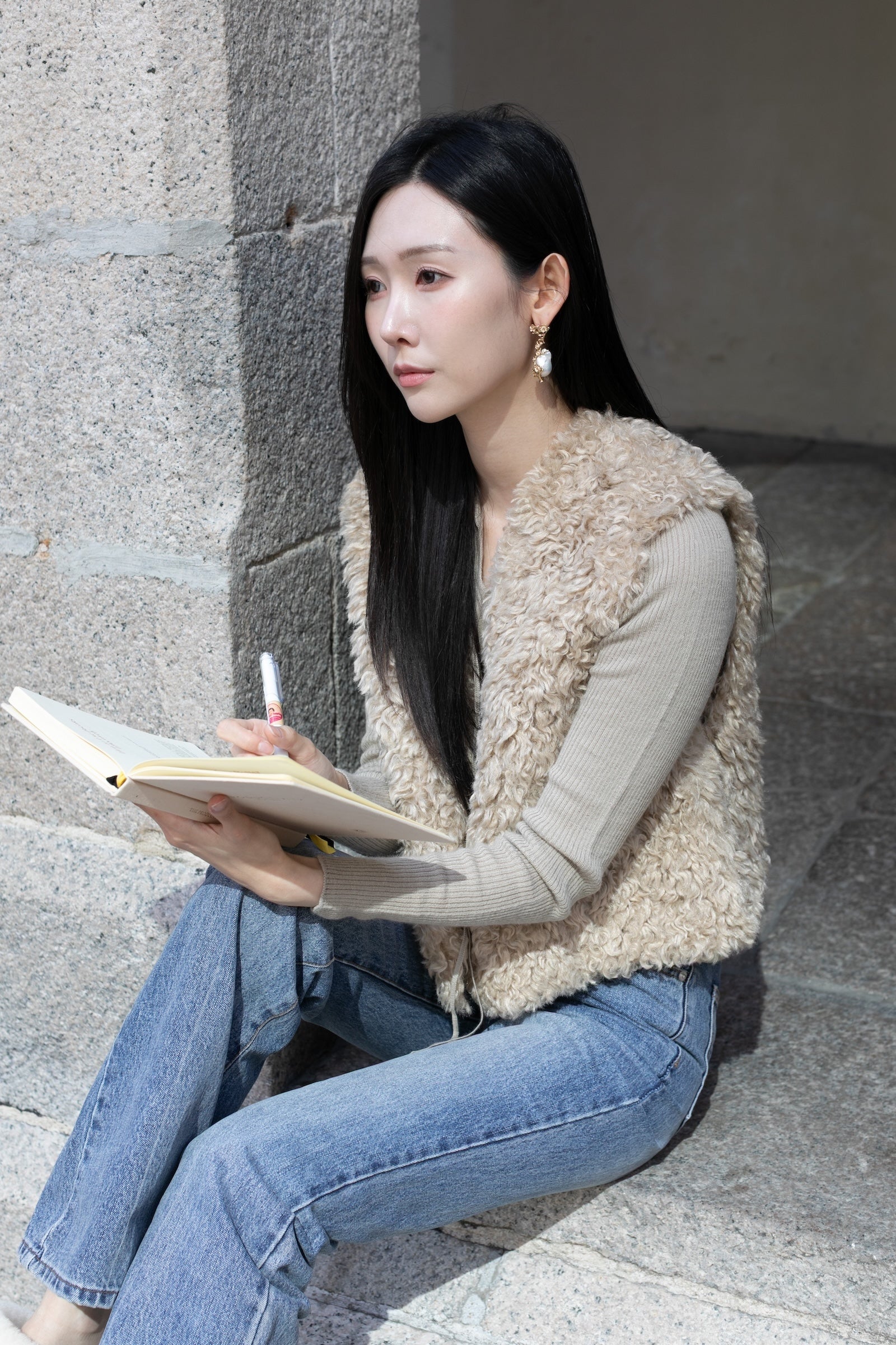 親愛的人造羊毛皮背心