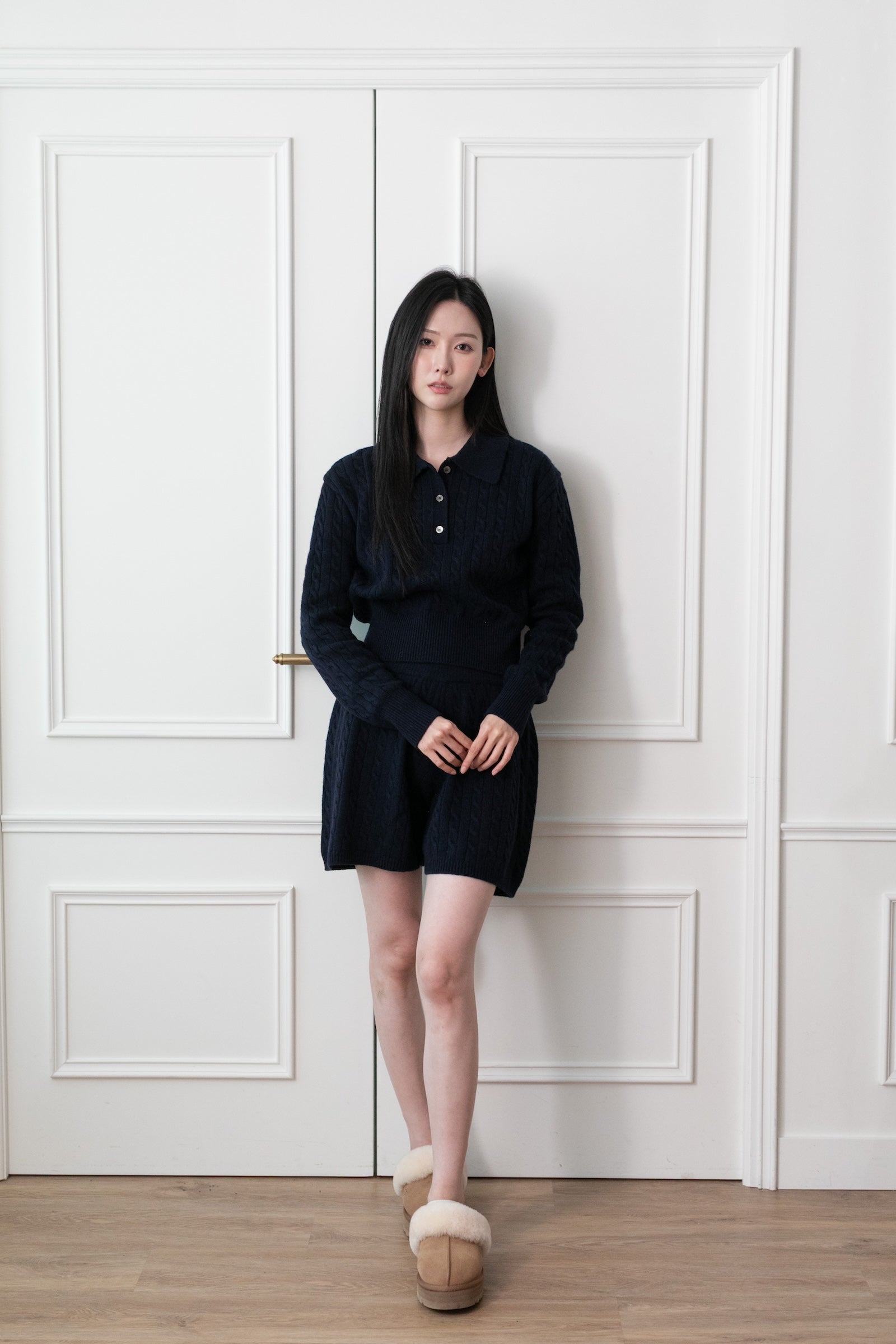 Sherona 針織短褲 - 海軍藍