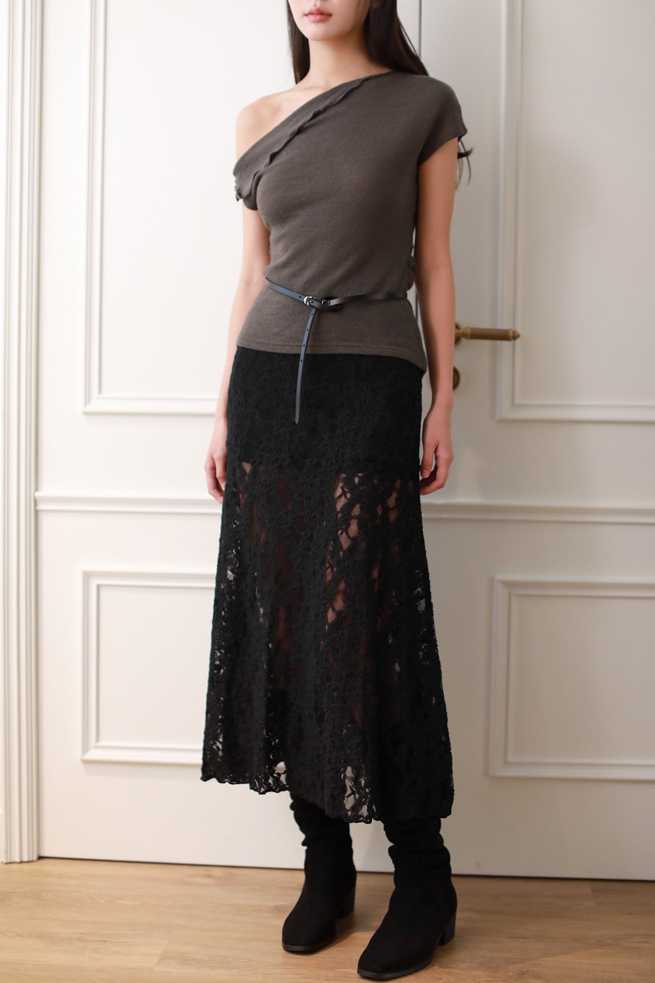 Jeanne Lace Skirt - Black