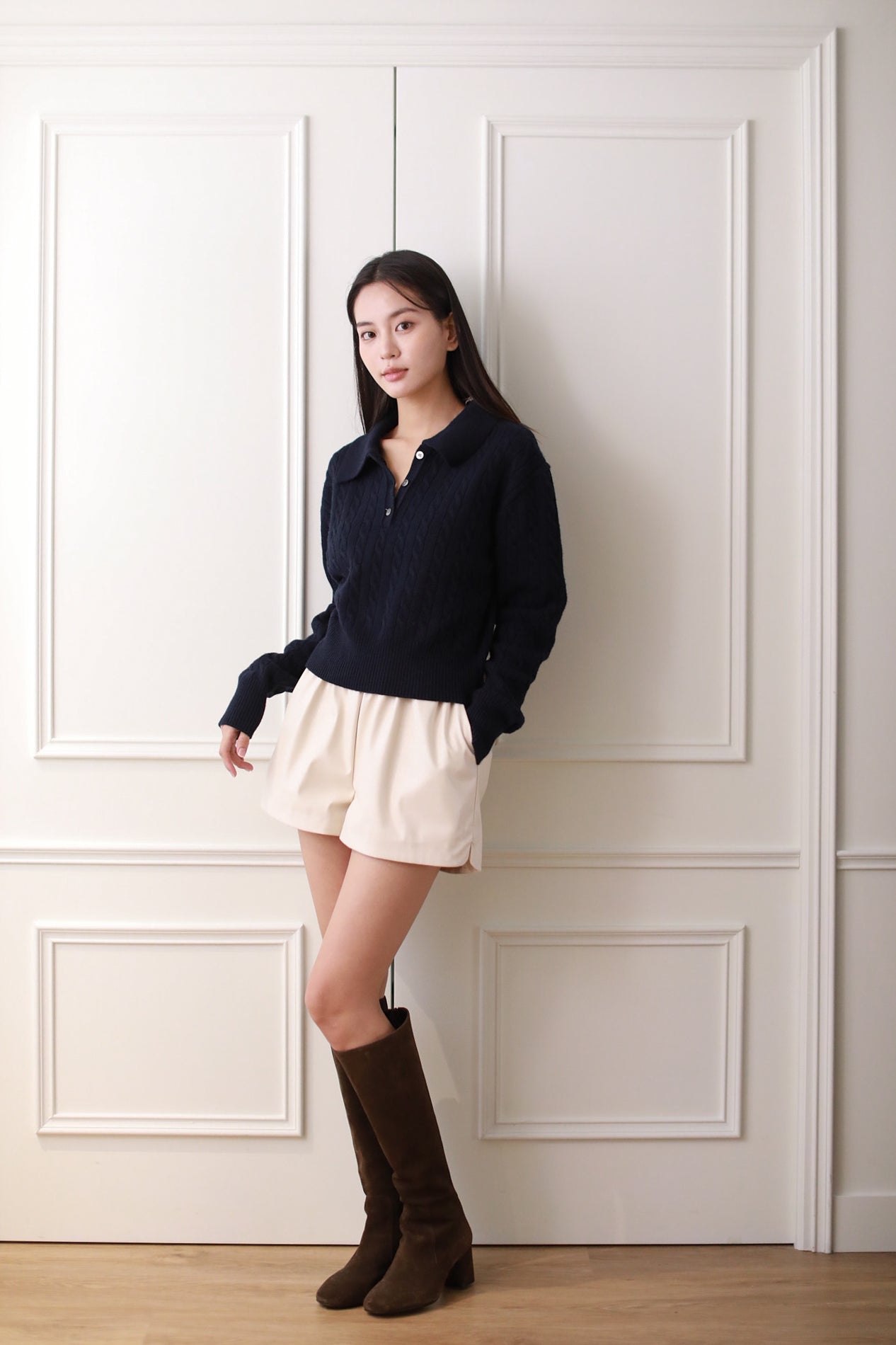 Sherona Knit Top - Navy Blue