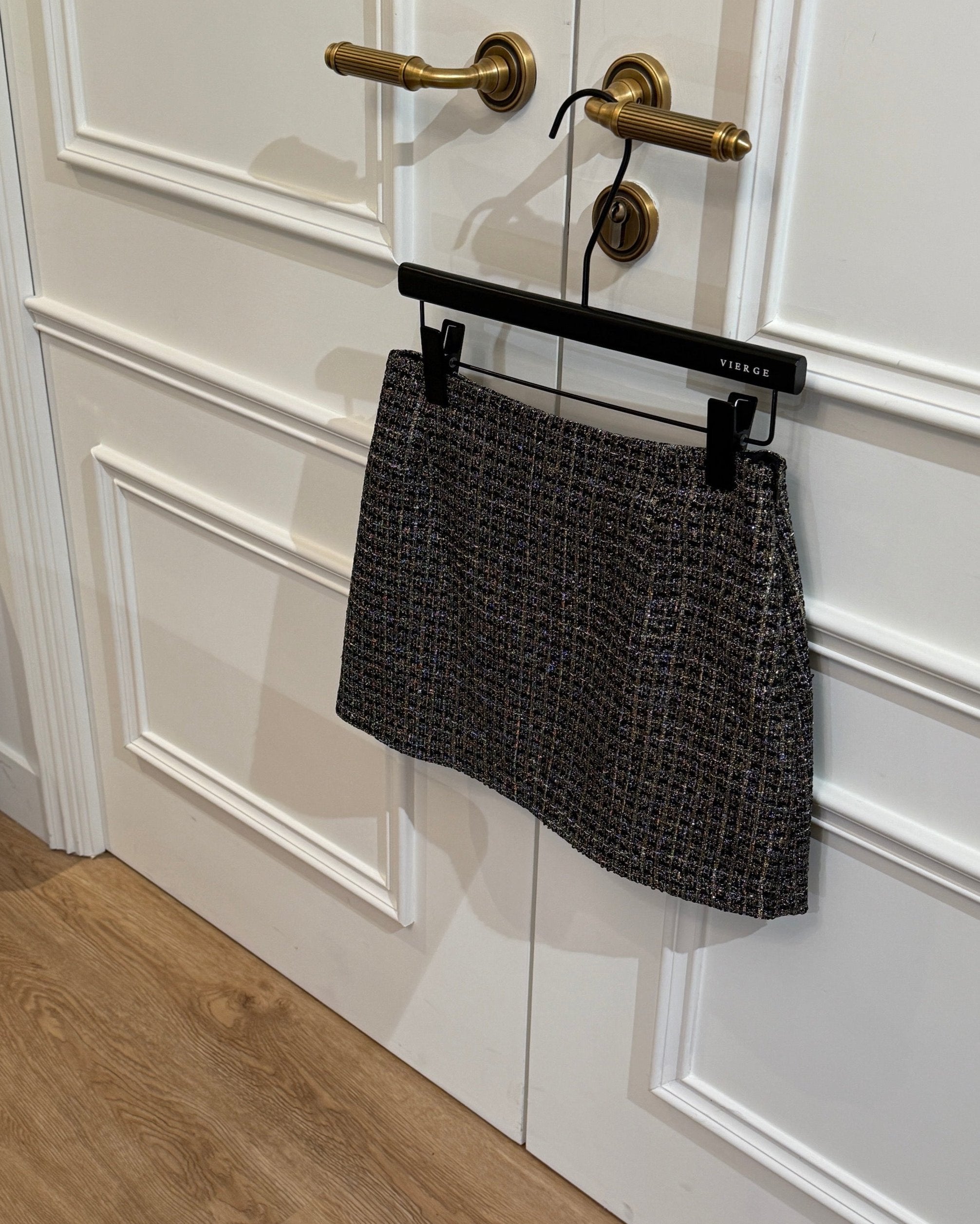 Cicely Skirt - Black Tweed