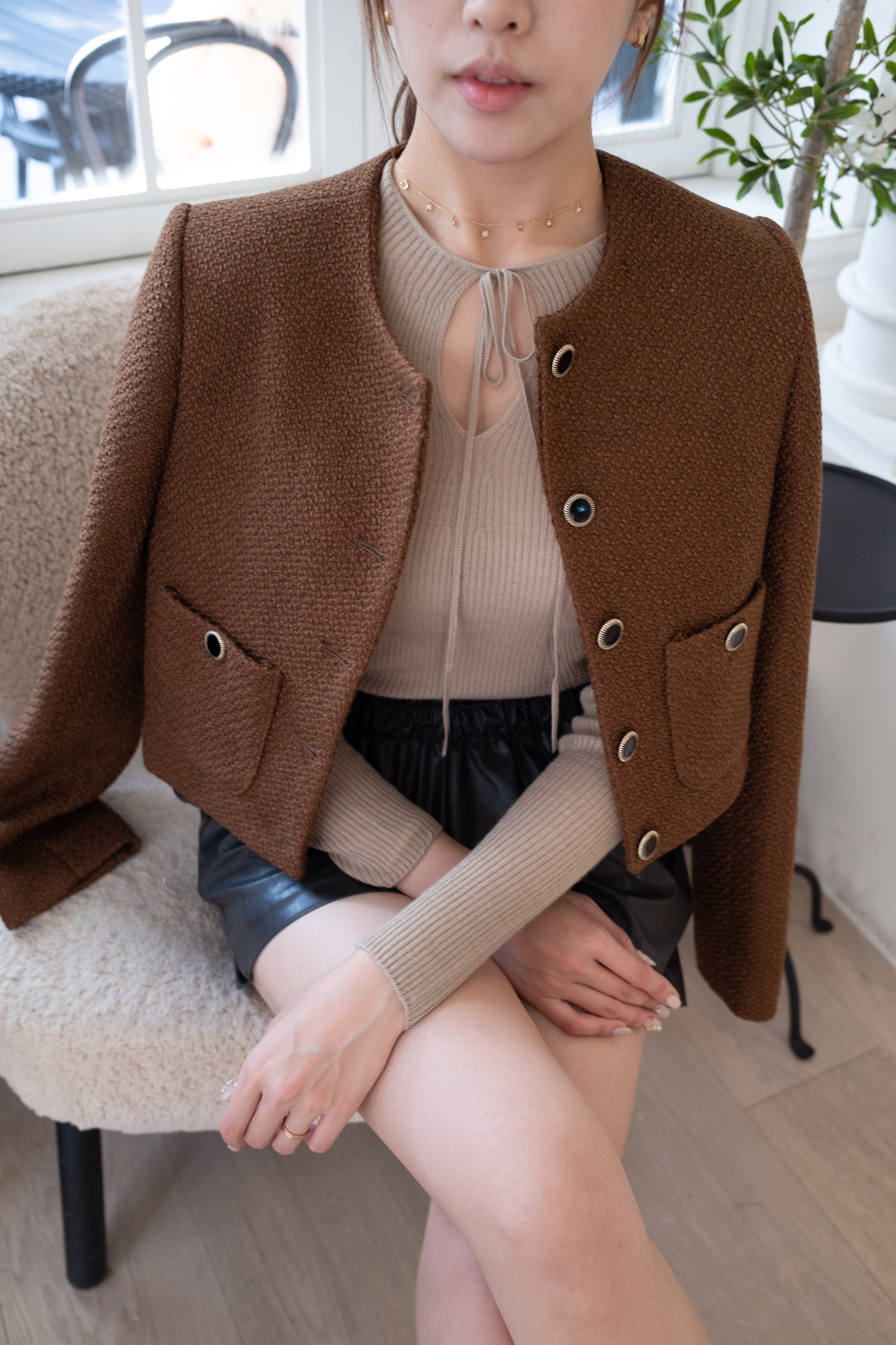 Sadie Tweed Jacket - Mocha