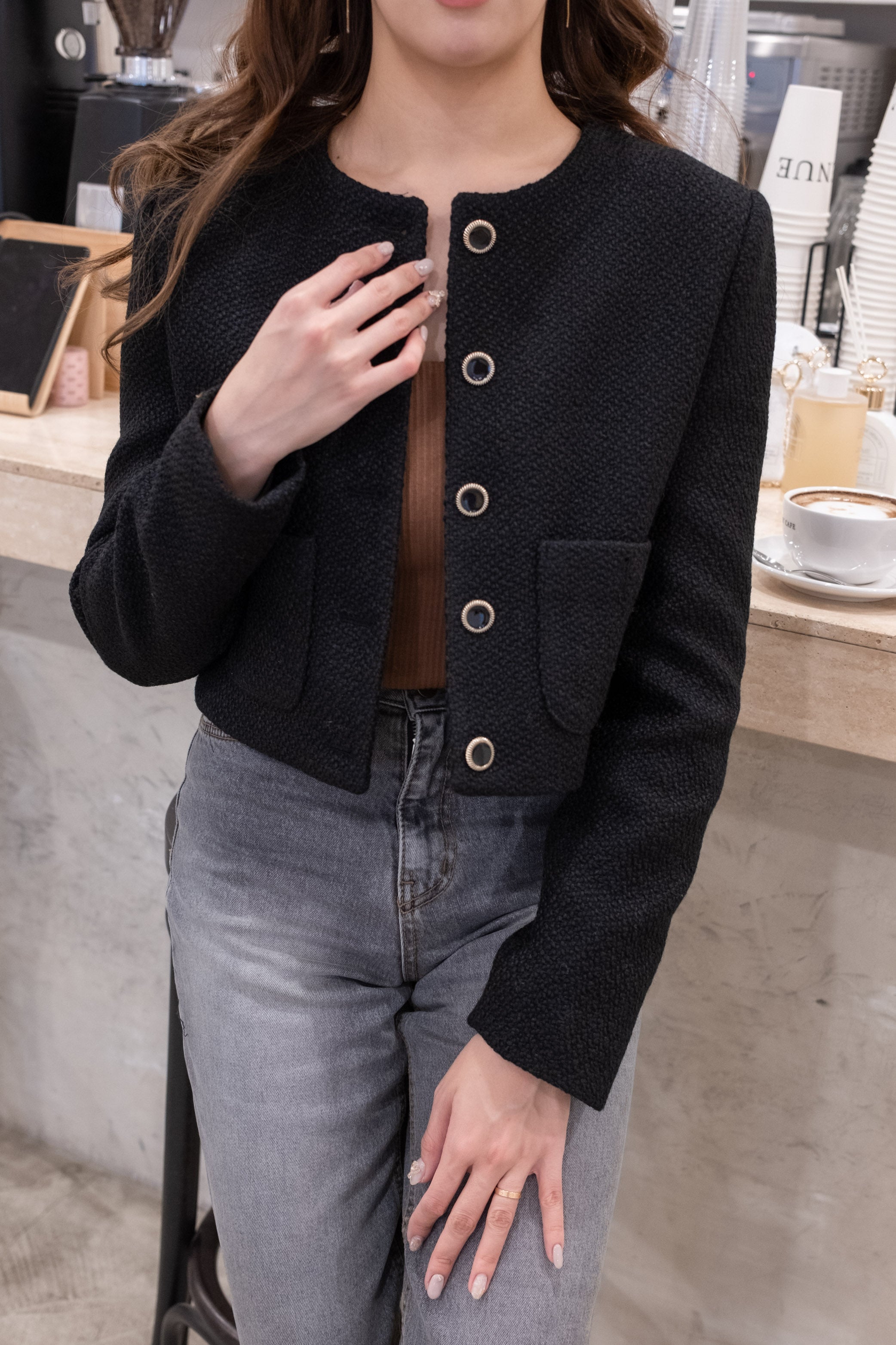 Sadie Tweed Jacket - Black