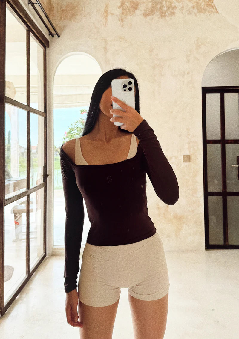 Basic Nyx Fitted Longsleeve Top - Espresso